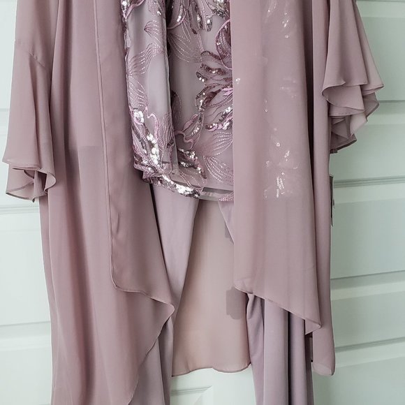 NWT: Oleg Cassini Mauve lace chiffon three piece pantsuit Size 20 - Picture 9 of 14